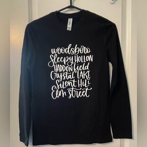 Horror Movie Towns Long Sleeve Tee